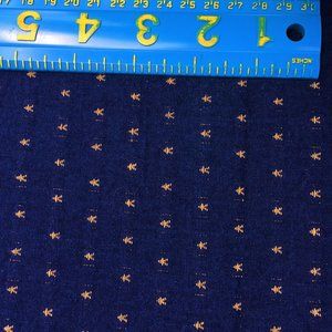 Cotton Denim Fabric DK Blue Geometric Design